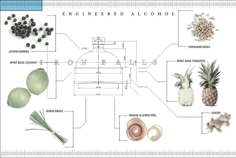IRON BALLS Gin by Ashley Sutton 70 cl / 40 % Thailand – Bild 3
