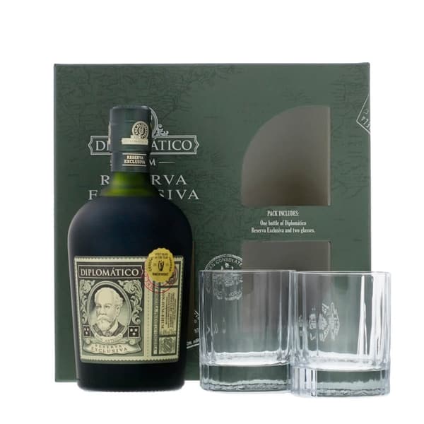 DIPLOMATICO-Rum-Reserva-Exclusiva-Box-mit-2-Gl-ser-70-cl