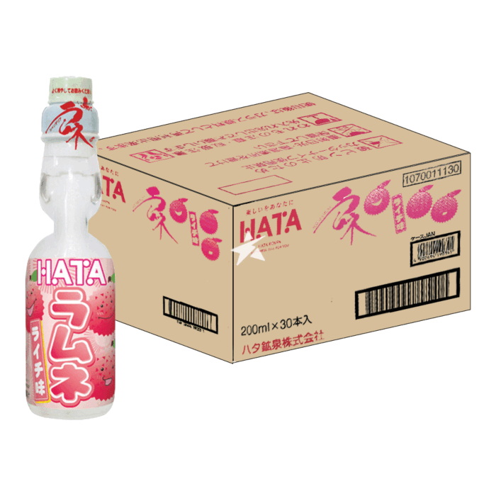Hata-RAMUNE-Drink-LYCHEE-Kiste-30-x-200-ml-Japan