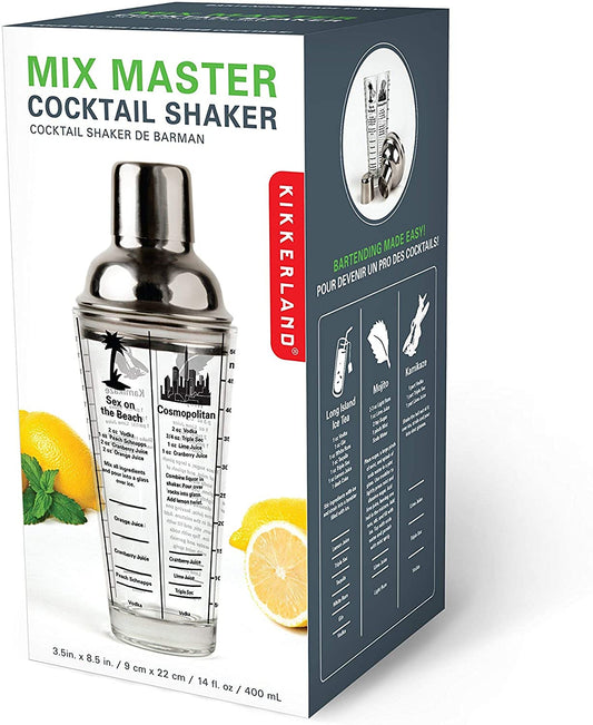 Kikkerland-Mix-Master-Cocktail-Shaker-16-oz-400-ml-mit-Rezepten