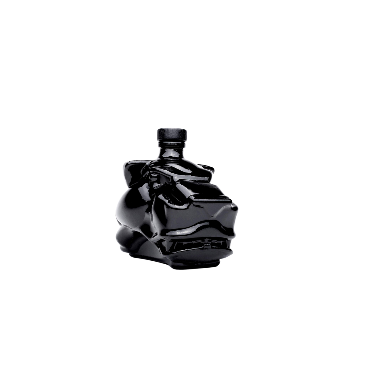 Mitre-Mezcal_Artesanal_Joven_schwarze_Jaguar-Kopf-Flasche
