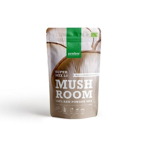 Purasana-Superfood-MUSHROOM-Super-Mix-2-0-100-Raw-Powder-BIO-250-Gramm