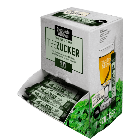 TEE-ZW-TSCHGE-ZUCKER-STICKS-miT-MINZE-perfekt-gemischt-BOX-200-x-5-Gramm-Schweiz